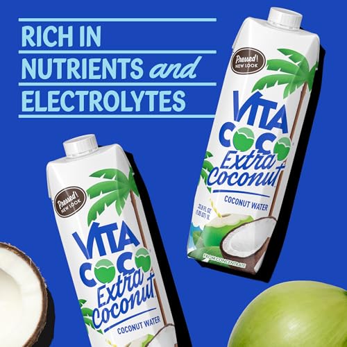 Vita Coco Coconut Water, Pure Original, Refreshing Coconut Taste, Natural Electrolytes, Vital Nutrients, 33.8 Oz (Pack of 6)