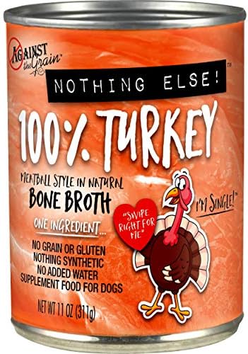 Against The Grain Nothing Else! 100% Salmon Dog Food – 12 Count, 11 oz Each – Single-Ingredient Meatball Texture in Natural Broth – Wet Dog Food – Grain & Gluten Free