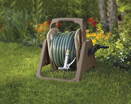 Suncast 100 ft. Portable Wall Mount Garden Hose Reel, Taupe