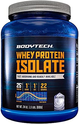 BodyTech Whey Protein Isolate Powder, French Vanilla, 1.5 LB, 23 Servings | 25G Protein per Serving, High Concentrated Protein Powder With Amino Acids & BCAAs for Men and Women, Gluten Free