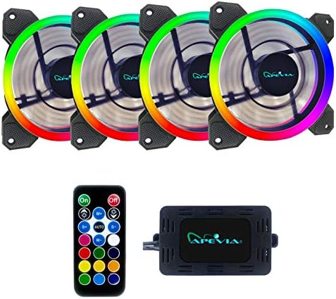 Apevia ST4-RGB Spectra 120mm Silent RGB Fan 4-Pack with Remote Control