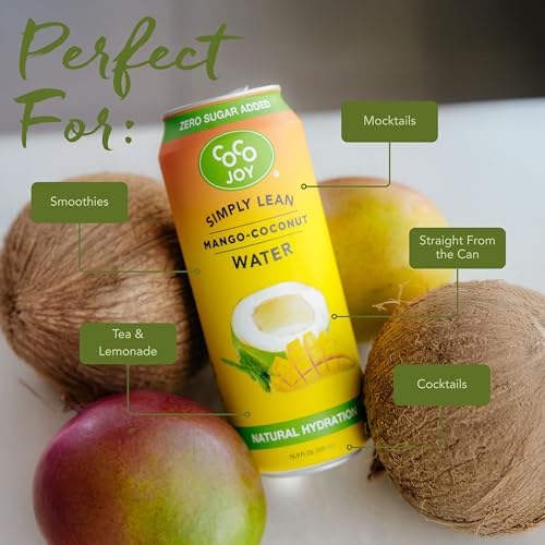 CoCo Joy Natural Coconut Water, Low-Calorie, High-Calcium, Nutrient-Rich Drink 12 pack