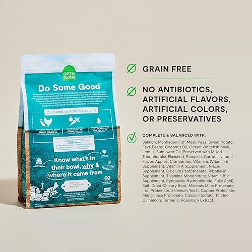 Open Farm Ancient Grains Dry Puppy Food, Chicken & Salmon Kibble, 4lb Bag