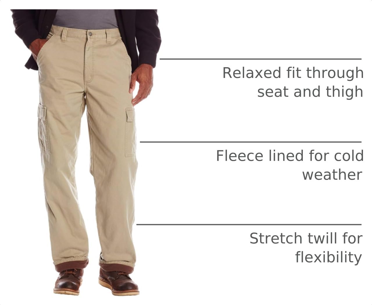 Wrangler Authentics Men's Fleece Lined Cargo Pant