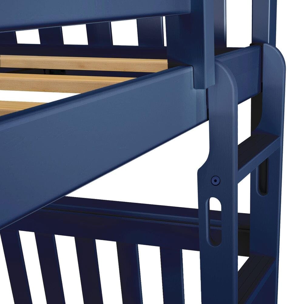Max & Lily Bunk Bed Twin over Twin, Solid Wood Bunk Bed Frame with Ladder for Kids, 14" Safety Guardrails, Easy Assembly, No Box Spring Needed, White