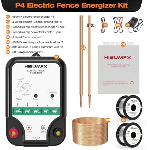 Fence Charger, Electric Fence Energizer Fencing System for Containing Dogs, Livestock and Preventing Wild Animals Intruding
