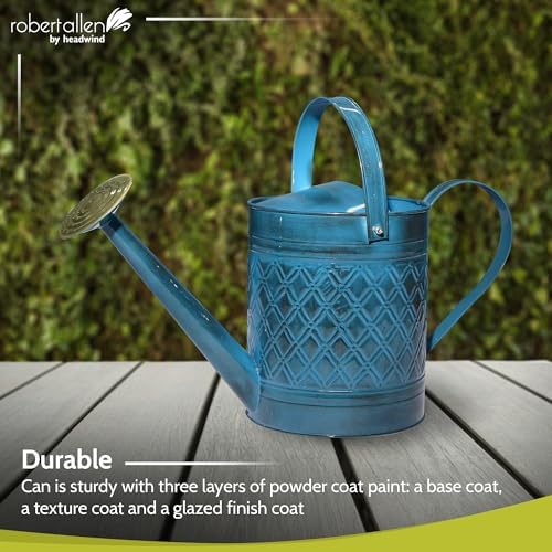 Home & Garden MPT01503 Robert Allen MPT011503 Wexley Metal, 2 Gallon, Mountain Waves 5 Gallon Watering can, 2 gal