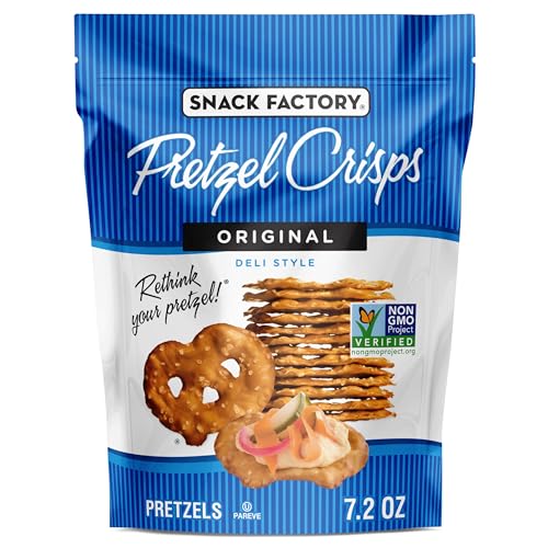 Snack Factory Original Pretzel Crisps, Non-GMO, 14 oz Party Size Bag