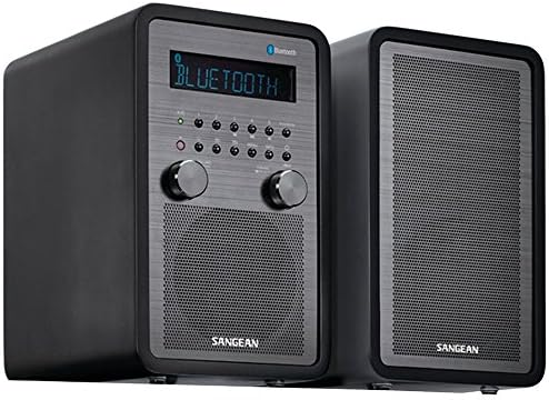 Sangean WR-50P AM/FM Bluetooth Wood Cabinet Tabletop Stereo Digital Receiver, Black