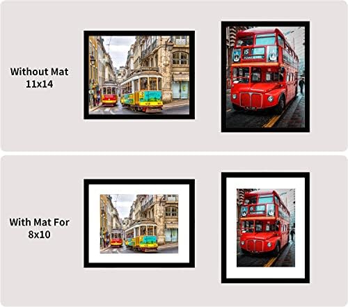 pojah 12x12 Black Picture Frame Set of 4,Wall Frames,HD Plexiglass