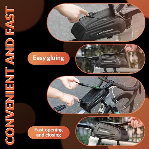 ROCKBROS Bike Phone Bag, [Oversized] EVA Waterproof Bike Top Tube Bag