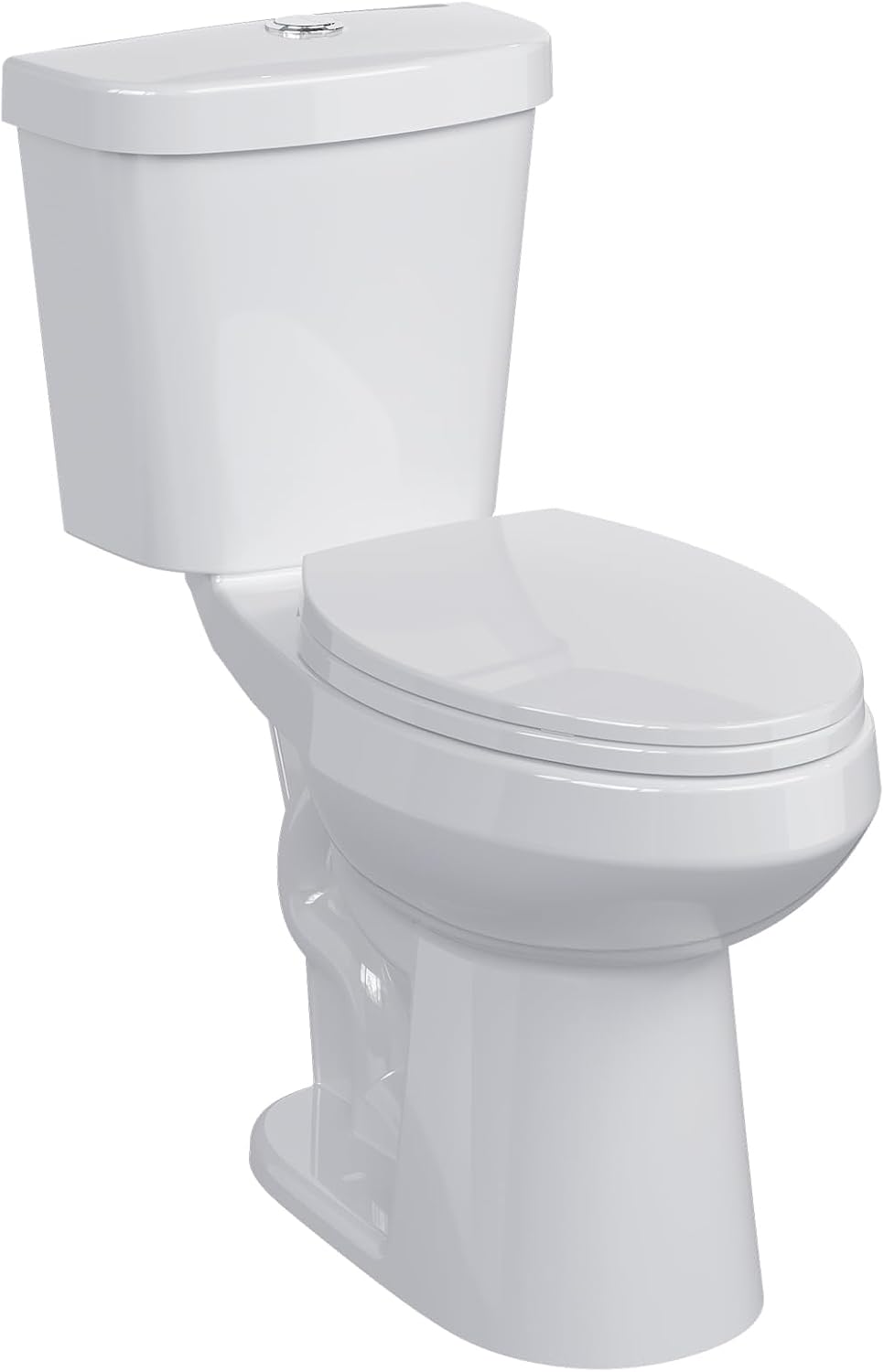 Two-Piece Toilets for Bathrooms, Comfort ADA Toilet with 19" Height, Elongated with Soft Close Seat, Power Flush 1.28 GPF