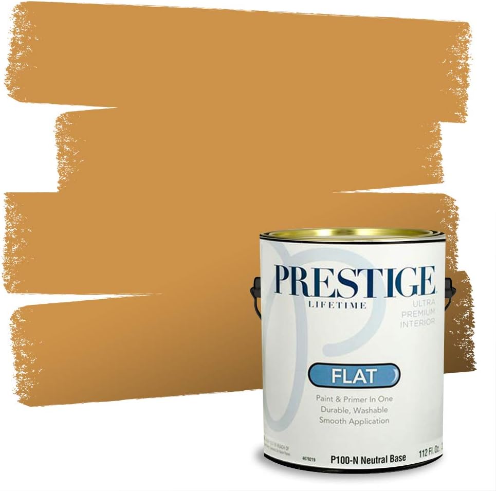 PRESTIGE Paints Exterior Paint and Primer In One, 1-Gallon, Satin, Comparable Match of Sherwin Williams* Cachet Cream*