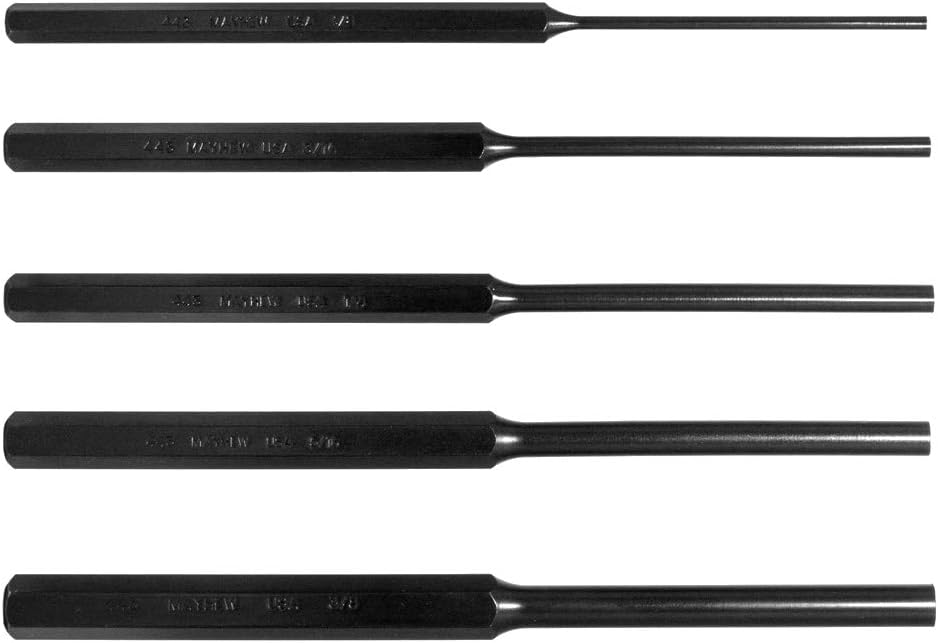 Mayhew Pro 62065 5Piece Pin Punch Set with Extra Long Pin Lengths