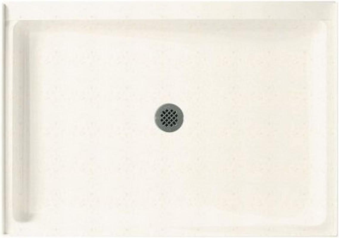 Swan SF03454MD.011 54-in L x 34-in W x 5.5-in H Solid Surface Shower Base, Tahiti White