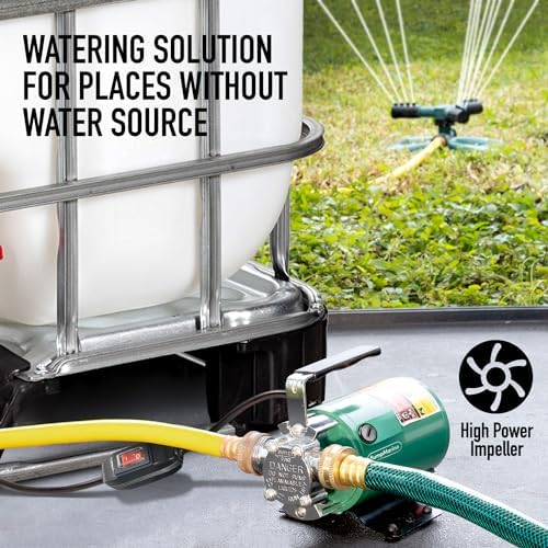 SumpMarine Water Transfer Pump, 115V 330 Gallon Per Hour - Portable Electric Pump with 6' Hose Kit, Remove Water From Pools, Rain Barrel, Aquariums