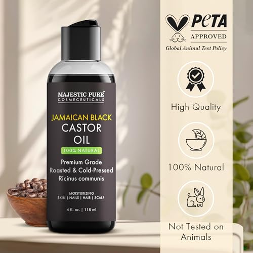 Majestic Pure Jamaican Black Castor Oil, 100% Natural Oil - 16 Fl Oz