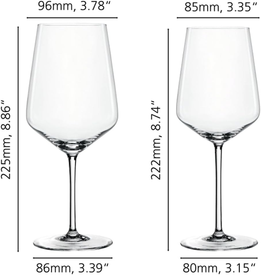 Spiegelau Style Crystal White Wine Glasses Gift Set, Elegant Stemmed Wine Glasses, Stylish Glassware for Dinner Party, Home Bar, Wedding Gifts, Birthday Gifts, Hosting Essentials, 15.5 oz, Set of 4
