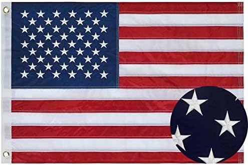 American Flag 4x6 FT, US Flags with Embroidered Stars, Sewn Stripes, Brass Grommets, Durable USA Flag for Outdoor