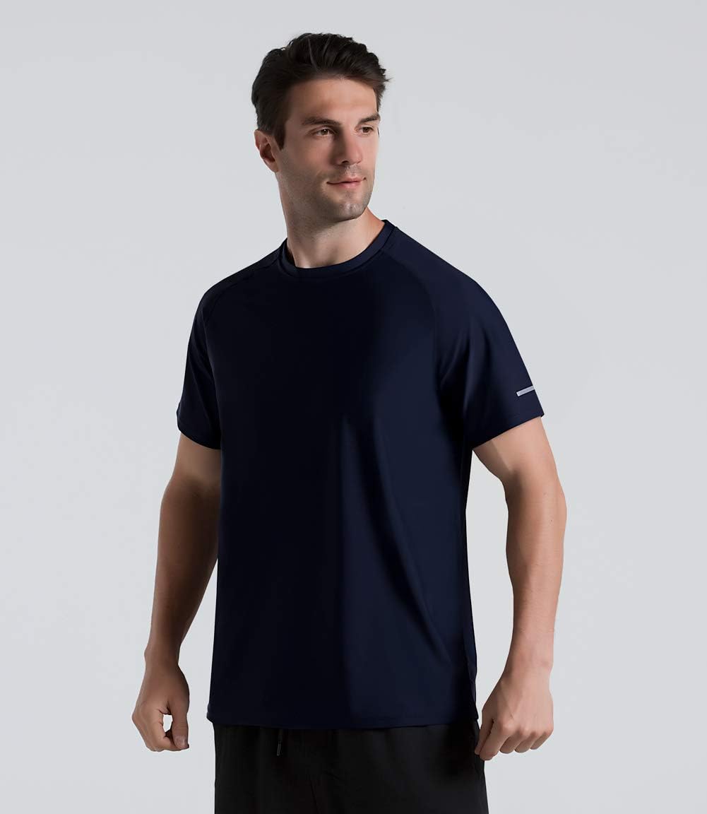 THE GYM PEOPLE Men's Cooling Running Shirts Ice Silk UPF 50+ Workout Tshirt