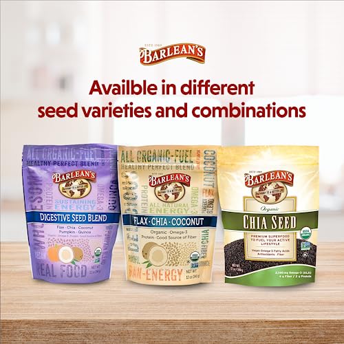 Barlean's Forti-Flax Organic Ground Flaxseed, Omega-3 Fiber, 16oz, 2-Pack | Ground whole raw flax seeds, Lignans, ALA omega-3, Fiber, Non-GMO, Vegan, For smoothies, baking, oatmeal & yogurt