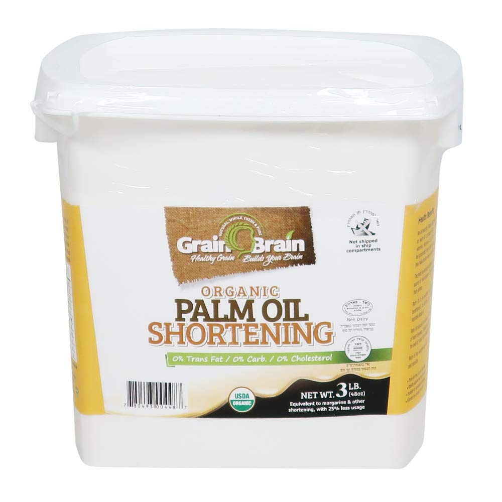 Grain Brain Organic Palm Shortening (24 oz) Pure and Natural, Sustainable Certified,Non-Hydrogenated