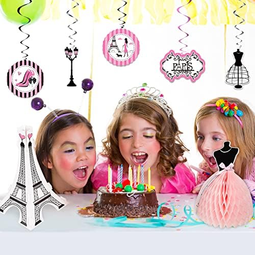 Outus Paris Birthday Party Decorations Set, Eiffel Tower Themed Decoration for Oh La La Baby Shower