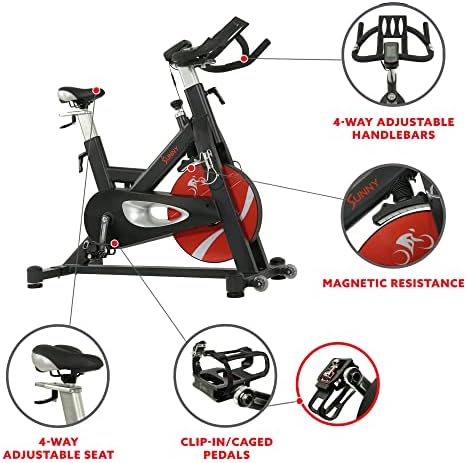 Sunny Health & Fitness Magnetic Exercise Bike for Indoor Cycling