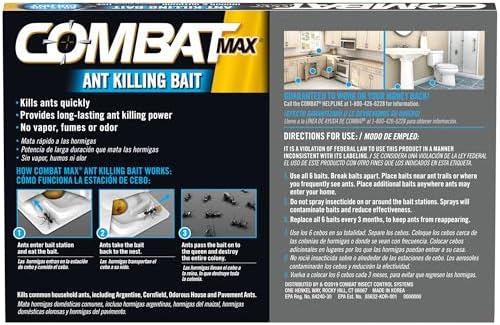Combat Max Ant Killing Bait Stations, Indoor and Outdoor Use, 6 Count