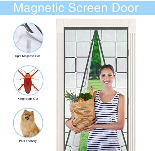 Insulated Door Curtain, Thermal Magnetic Self-Sealing EVA Door Screen Winter Stop Draft Keep Cold Out Door Cover for Kitchen, Bedroom