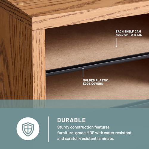 Safco Wooden Paper and Mail Organizer for Home Office and Classroom, Adjustable Shelves and Stackable, 12 Compartments with Drawers, Modern Gray