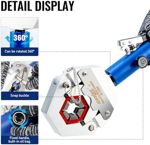 Hydraulic Hose Crimper AC Crimping Tool for Barbed & Beaded Hose Fittings | 7 Die Set for Air Conditioning Repair | IG-71500
