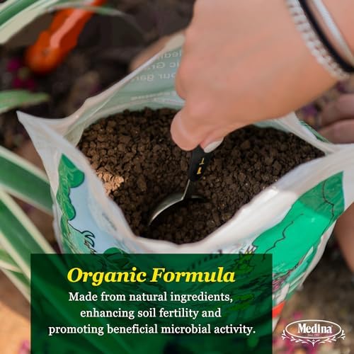 Medina Growin Green Organic Granular Fertilizer, 5 lb Bag, 3-2-3 | Nutrient Rich Soil Enhancer, Granules for Lush Gardens, Lawns, and Plants