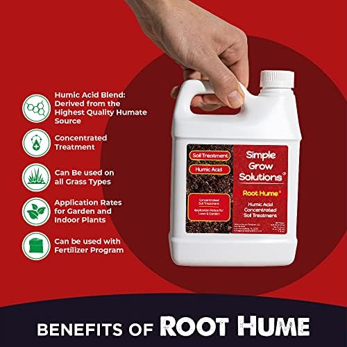 Raw Organic Soil Conditioner- Root Hume- Simple Grow Solutions- Natural Plant & Lawn Treatment- Nutrient Food Enhancer- Concentrated Liquid Humic - Grass, Tomatoes, Citrus, Flowers, Vegetables