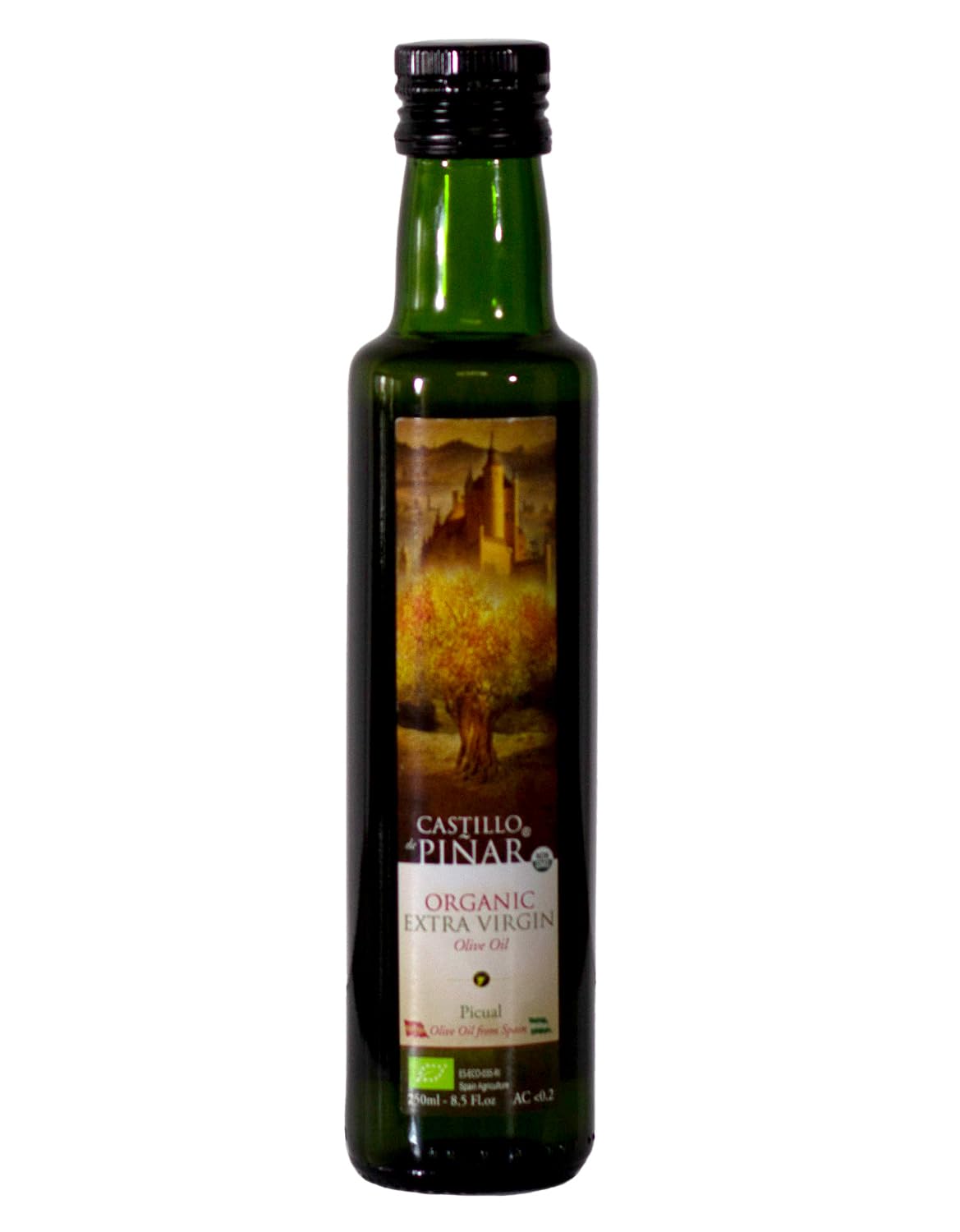Castillo de Pinar First Cold Pressed Extra Virgin Olive Oil Picual Single-Variety 500ml Less Than 02% Acidity, Gluten Free Non GMO