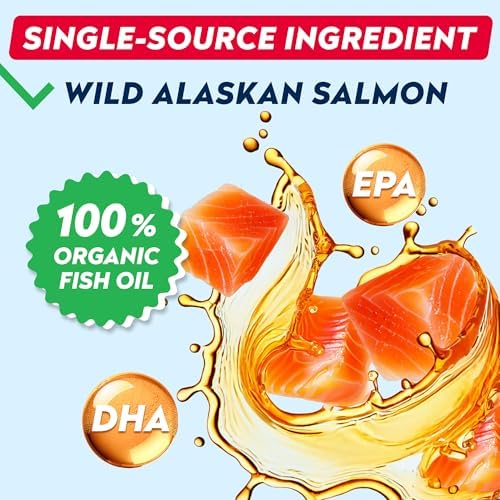 Wild Alaskan Salmon Oil for Dogs & Cats w/Omega 3 - EPA+DHA Fatty Acids