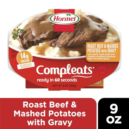 Hormel Compleats Roast Beef and Mashed Potatoes with Gravy, 9 Ounce