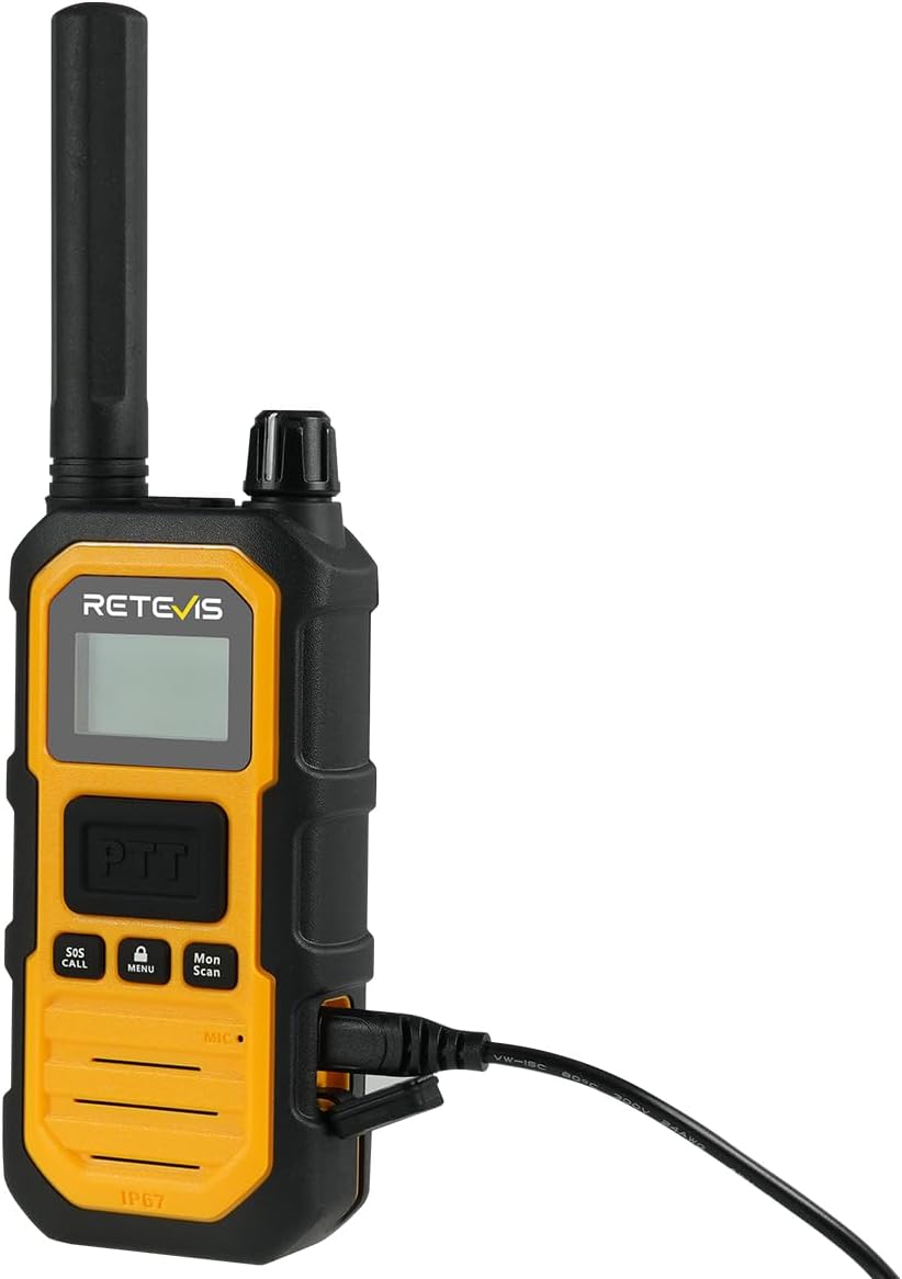 Retevis RB48PLUS GMRS Walkie Talkies Long Range,IP67 Waterproof 2 Way Radio | Repeater Capable, Dual PTT, Vibration Alert, NOAA, SOS, for Hurricane Preparedness, Emergency Communication, Outdoor, 2 Pack