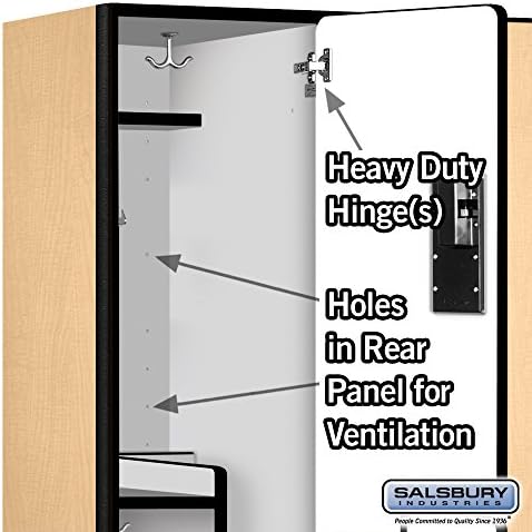 Salsbury Industries 2-Tier S-Style Extra Wide Designer Wood Locker with Three Wide Storage Units, 6-Feet High by 18-Inch Deep, Mahogany