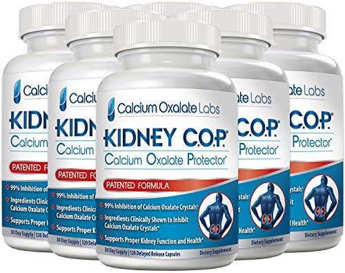 KIDNEY C.O.P. Calcium Oxalate Kidney Stone Support Supplement 120 Caps | Urologist Recommended, 99% Calcium Oxalate Inhibition, 5X Stronger Than Chanca Piedra, Patented Formula, 30-day supply