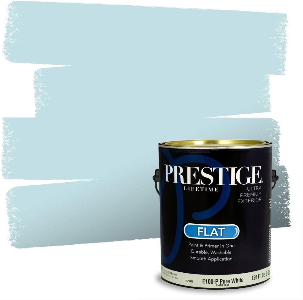 PRESTIGE Paints Exterior Paint and Primer In One, 1-Gallon, Satin, Comparable Match of Sherwin Williams* Blue Nile*