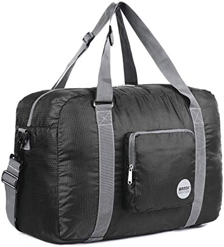 WANDF Foldable Personal Item Bag, Carry on Travel Duffle Bag | Frontier Airline Underseat Fit, 18x14x8 inches, Weekend Overnight Trips, Packable