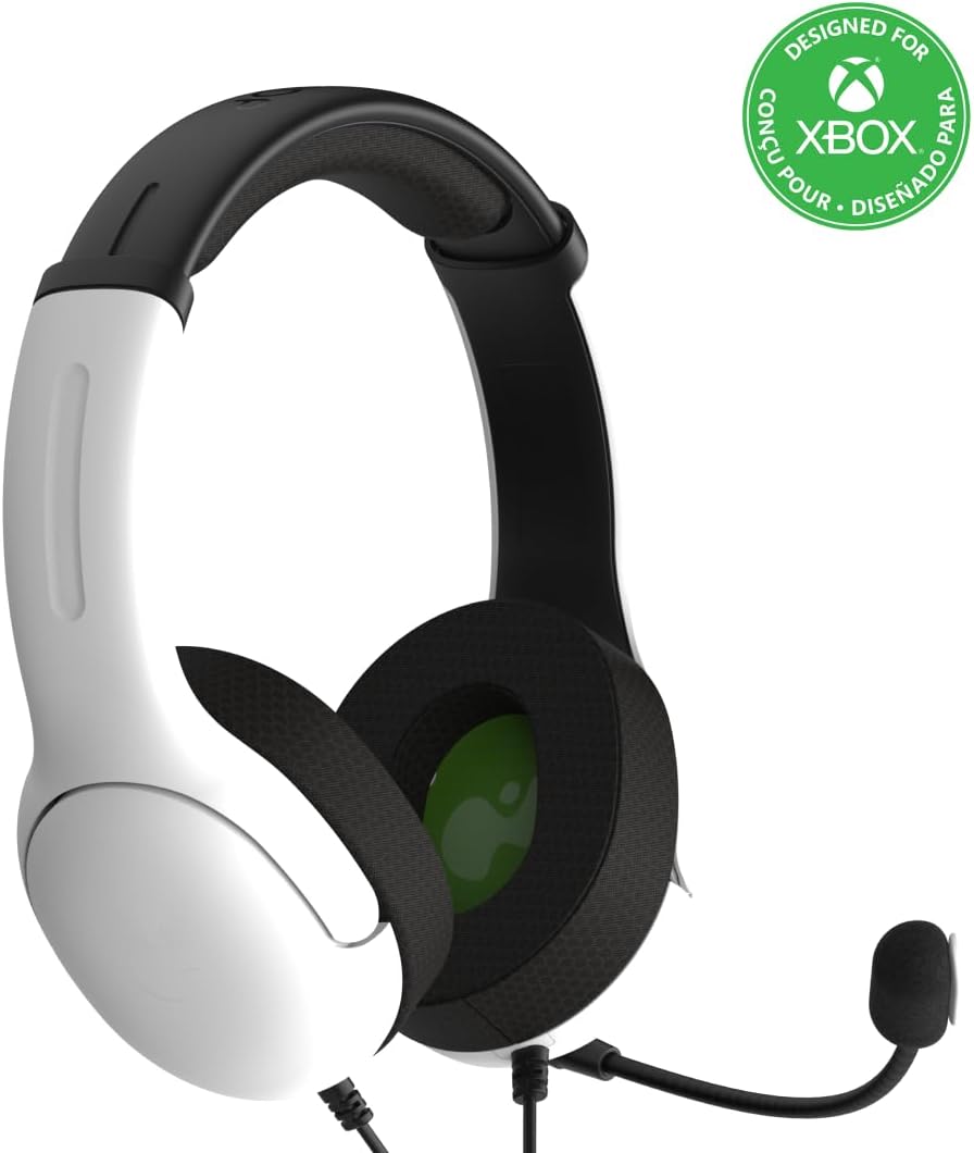 PDP Gaming AIRLITE Xbox Headset with Noise-Cancelling Microphone, Licensed Microsoft Series X|S, Xbox One Accessories, PC/Windows 10/11, Lightweight Wired Power Stereo headphones - Black