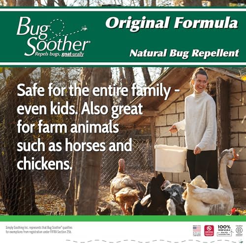 Bug Soother Natural Insect Repellent, DEET-Free Outdoor Spray 1 Gallon | Plant Based | Repels Mosquitos, Gnats & Black Flies | Ideal for Farms