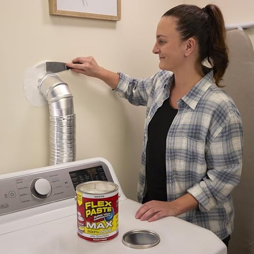 Flex Paste MAX, 12 lb Can, White, Waterproof Paintable Putty, Spackle Sealant, Fill Gaps Cracks Holes - Block Out Water and Air - UV Resistant - Walls