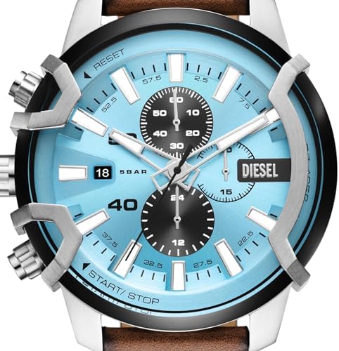 Diesel Men's Griffed Watch, Stainless Steel Chronograph Watch for Men
