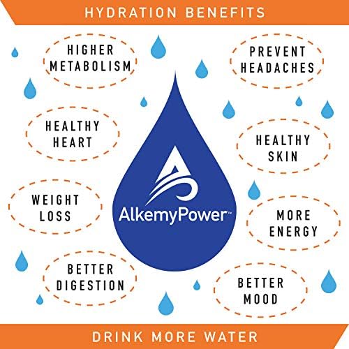 AlkemyPower™ Hydration Electrolyte Powder, No Sugars, Salts, Carbs, Flavors or Calories, 100% Natural, Convenient Stick Pack, 6 Count