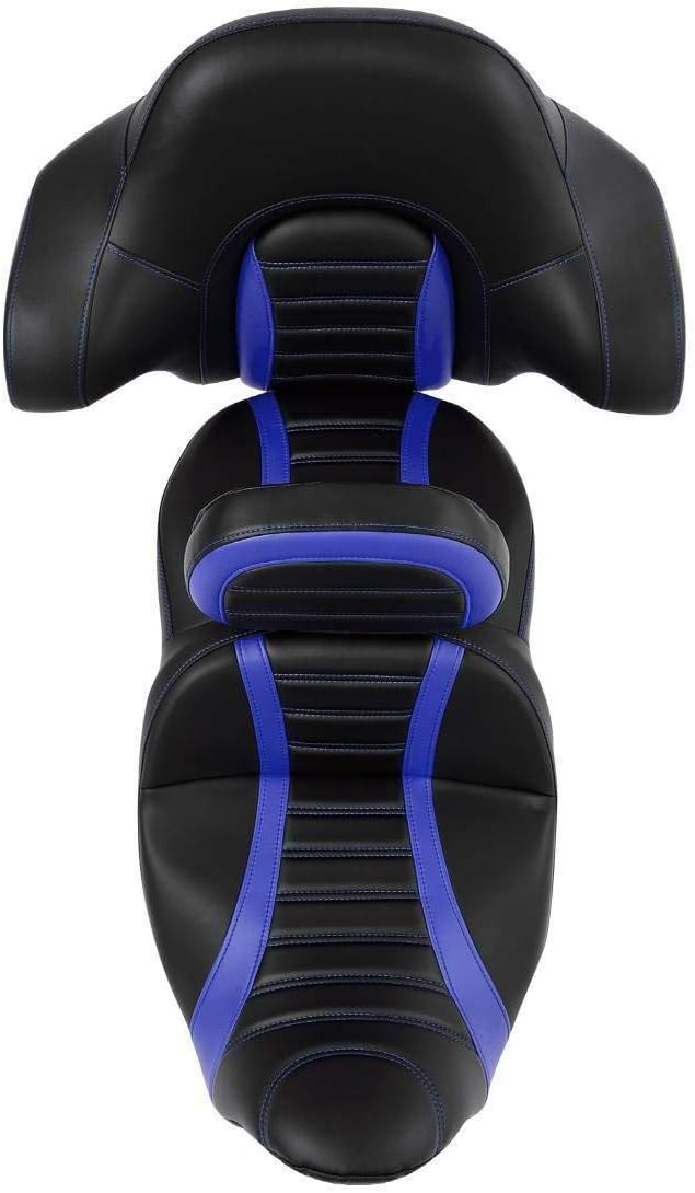 Rider Passenger One-Piece Two-Up Seat Driver Rider Backrest Wrap Around Backrest Pad Fit For Harley 2014-2023 Touring Road King Street Glide Road