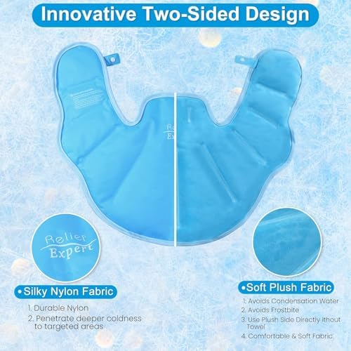 Reusable Ice Pack for Neck and Shoulders Upper Back Discomfort, Large Neck Ice Pack Wrap with Soft Plush Lining