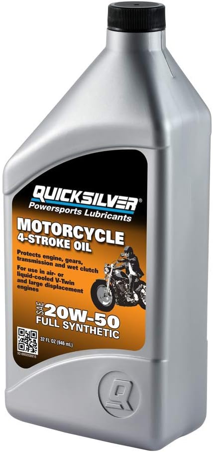 Quicksilver 20W-50 Full Synthetic Motorcycle Oil, 1 Quart